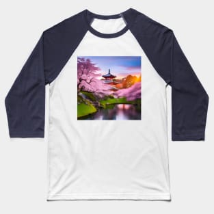 Cherry Blossoms Japanese Garden Baseball T-Shirt